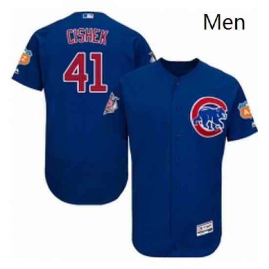 Mens Majestic Chicago Cubs 41 Steve Cishek Royal Blue Alternate Flex Base Authentic Collection MLB Jersey